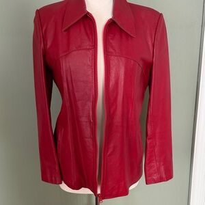 Women's Red Leather Jacket